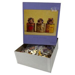 Anne Geddes Babies Jigsaw Puzzle vegetable tin Cans pansies 550 Piece